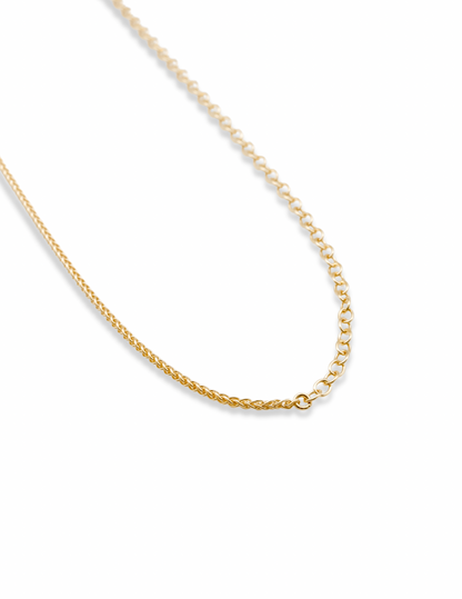 Kharys jewelry two tone double chain necklace in 18k gold vermeil