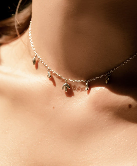 Kharys jewerly icicle charms organic shaped sterling silver necklace