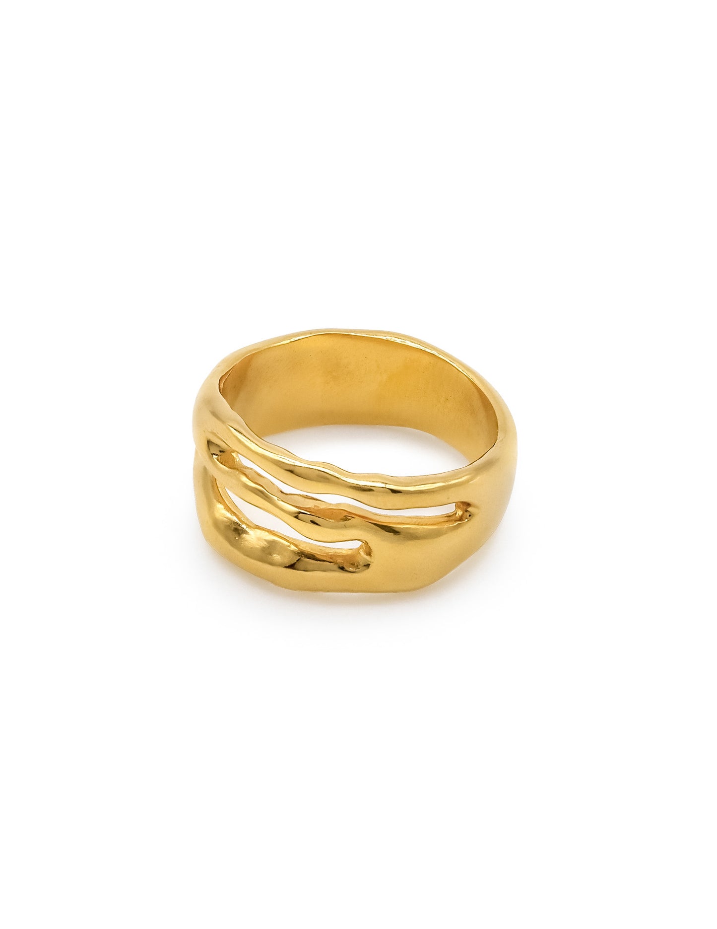 Kharys jewelry 18k gold vermeil statement swell ring