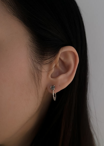 Half hoop snowball earrings