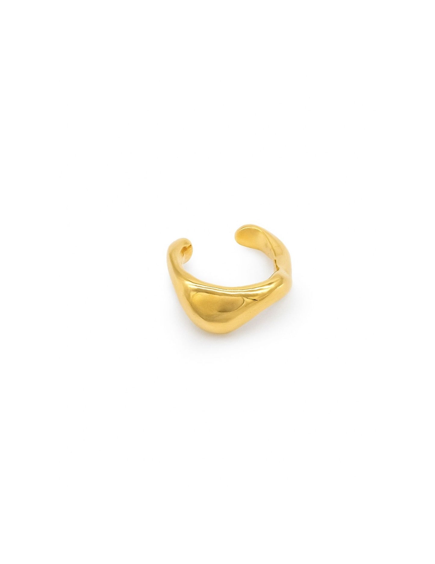 Kharys jewelry organic shaped drip ear cuff in 18k gold vermeil