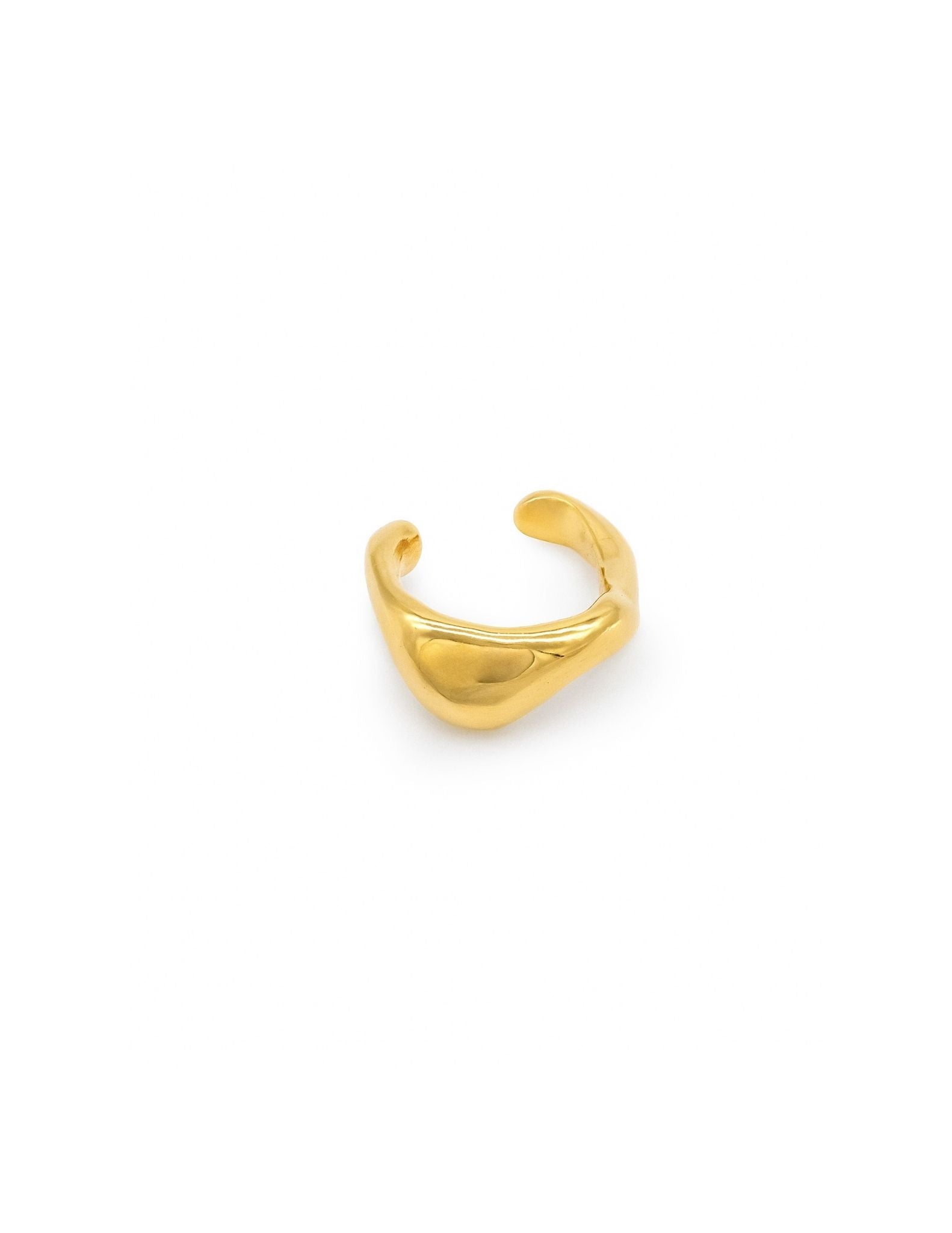 Kharys jewelry organic shaped drip ear cuff in 18k gold vermeil