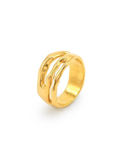Kharys jewelry 18k gold vermeil statement swell ring