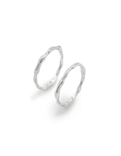 Kharys jewelry little finger and knuckle sterling silver stacking wave rings