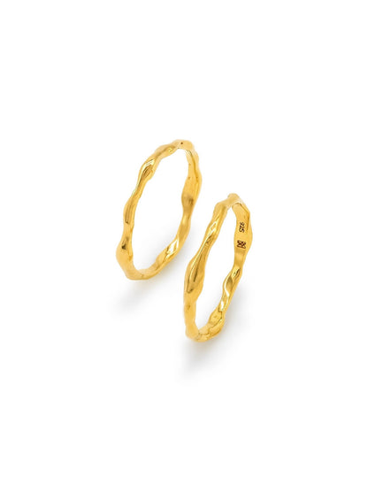 Kharys jewelry little finger and knuckle 18k gold vermeil stacking wave rings