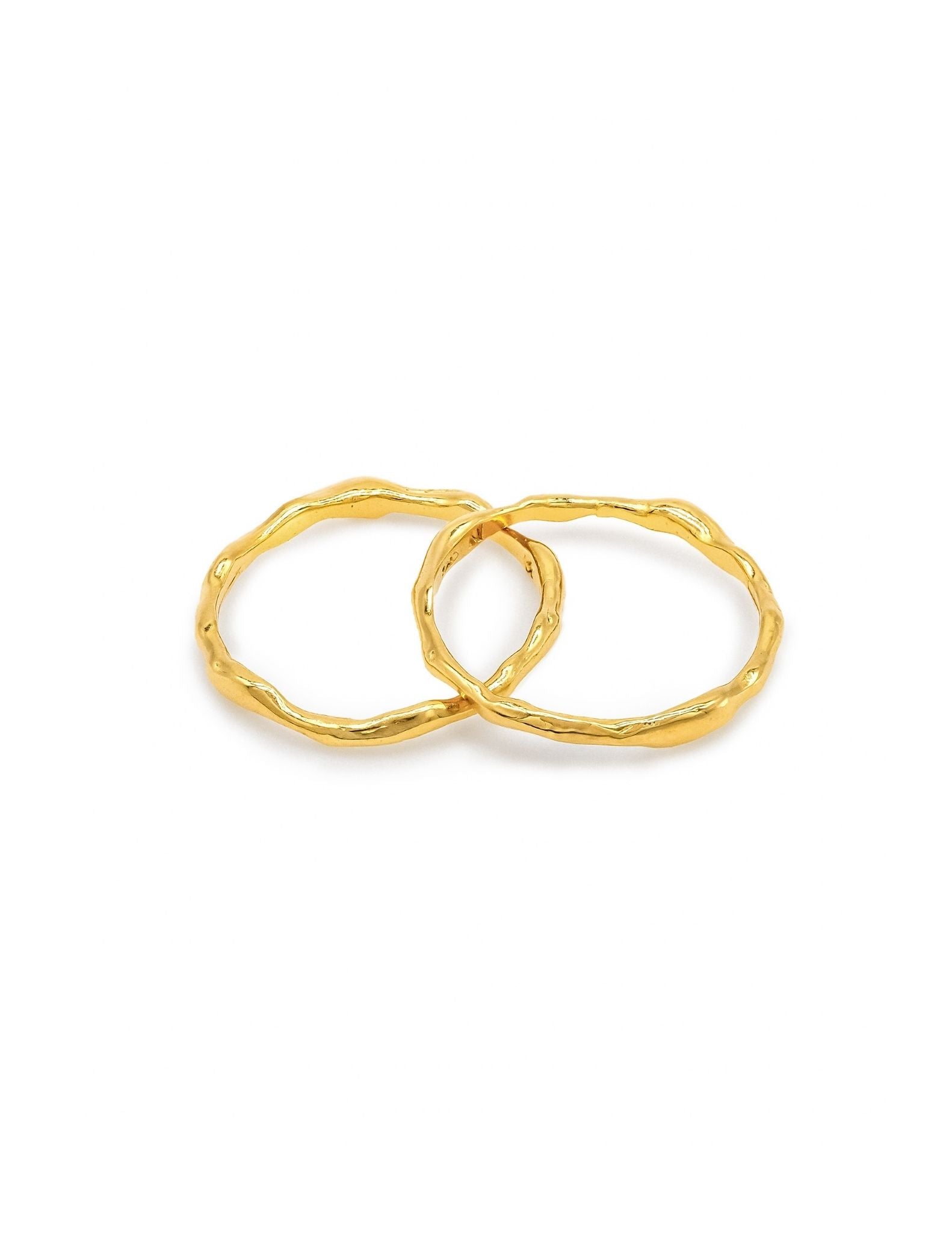 Kharys jewelry little finger and knuckle 18k gold vermeil stacking wave rings