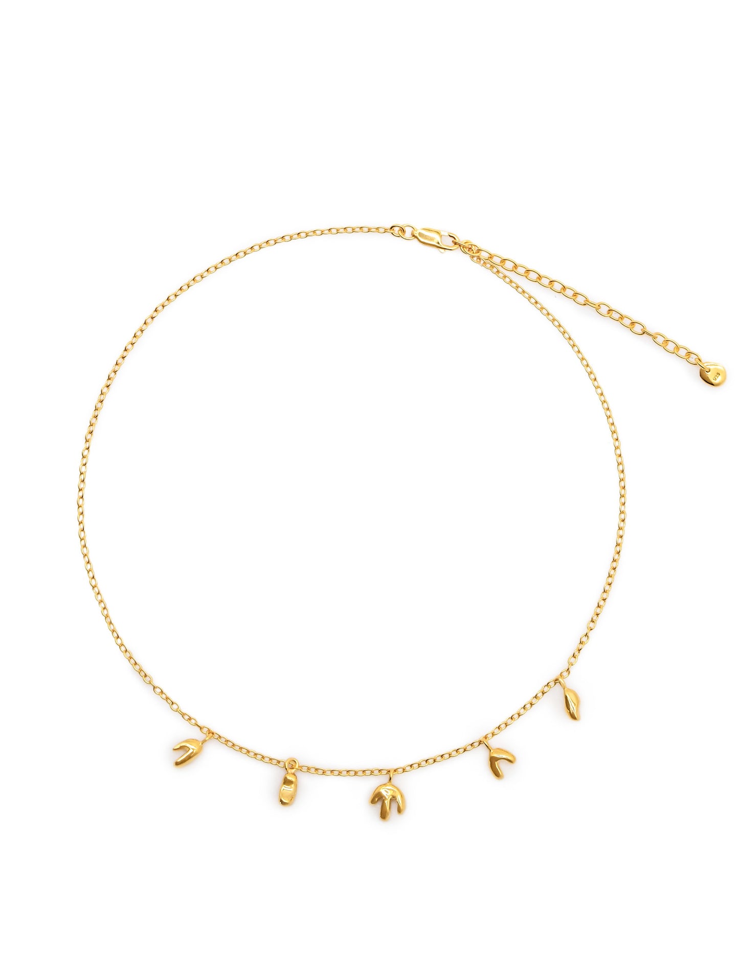 Kharys jewerly icicle charms organic shaped 18k gold vermeil necklace