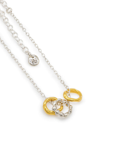 Kharys jewelry two tone wave necklace in sterling silver and 18k gold vermeil