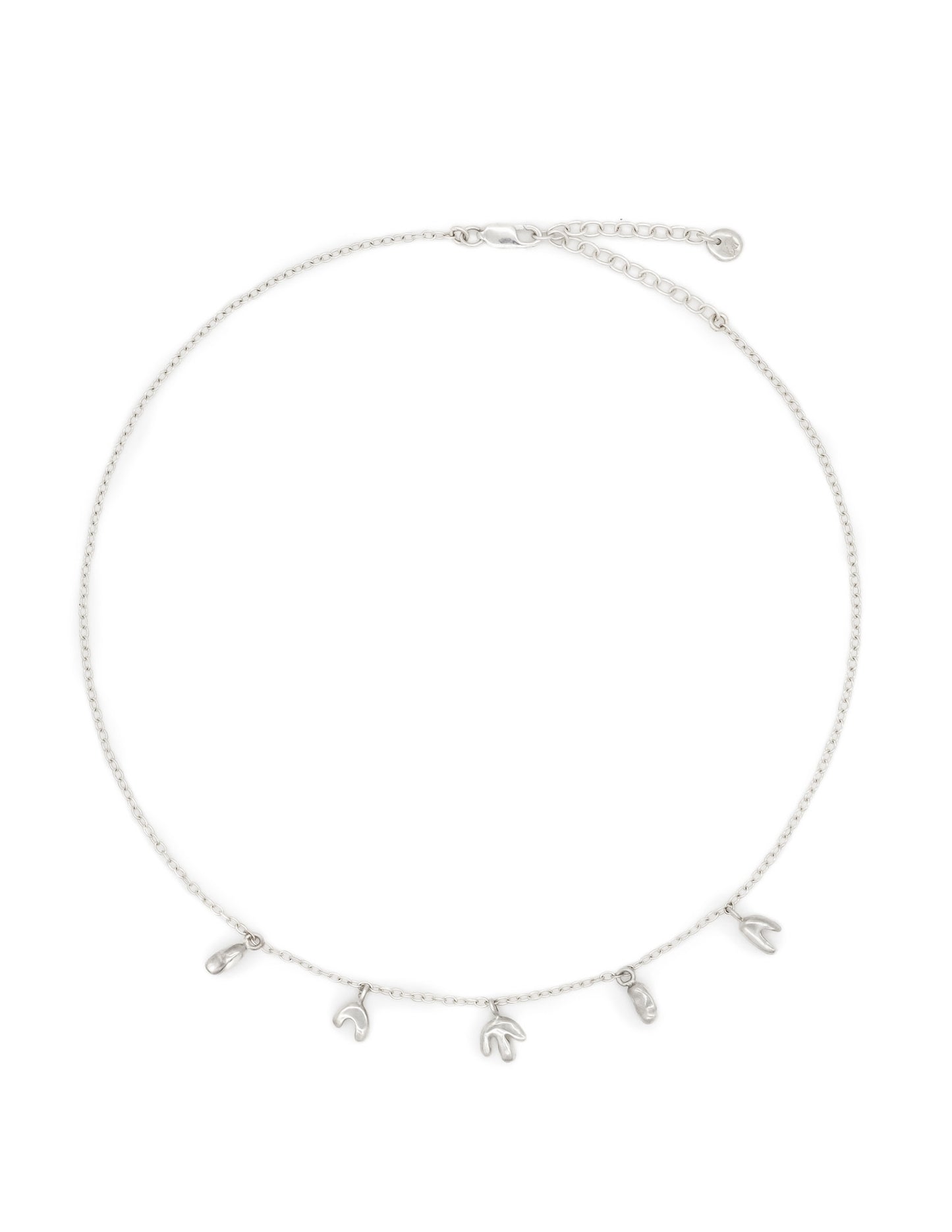 Kharys jewerly icicle charms organic shaped sterling silver necklace