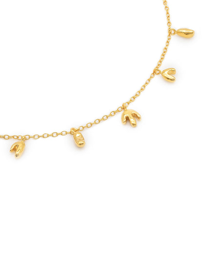 Kharys jewerly icicle charms organic shaped 18k gold vermeil necklace