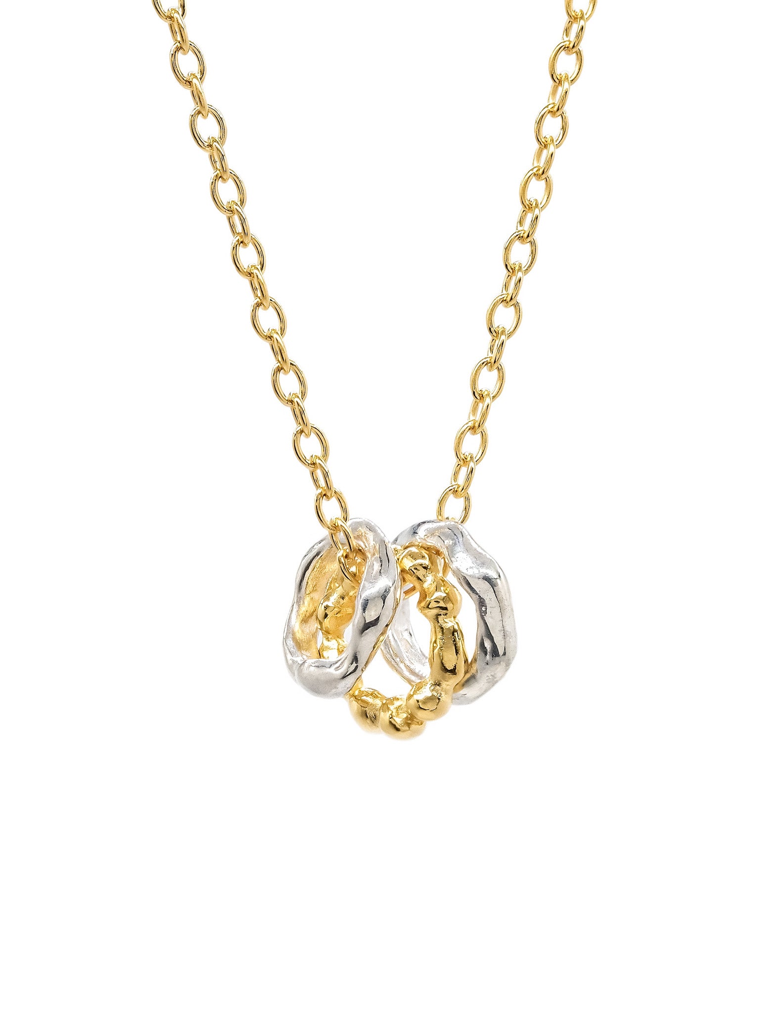 Kharys jewelry two tone wave necklace in sterling silver and 18k gold vermeil