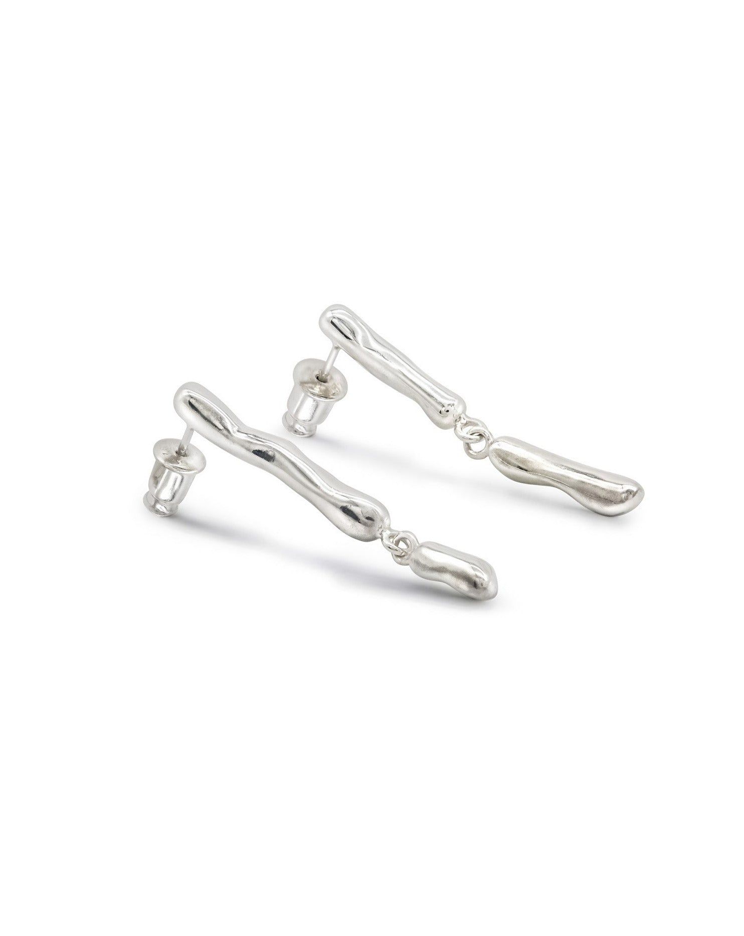 Kharys jewelry organic shaped hanging icicle earrings in 925 sterling silver 