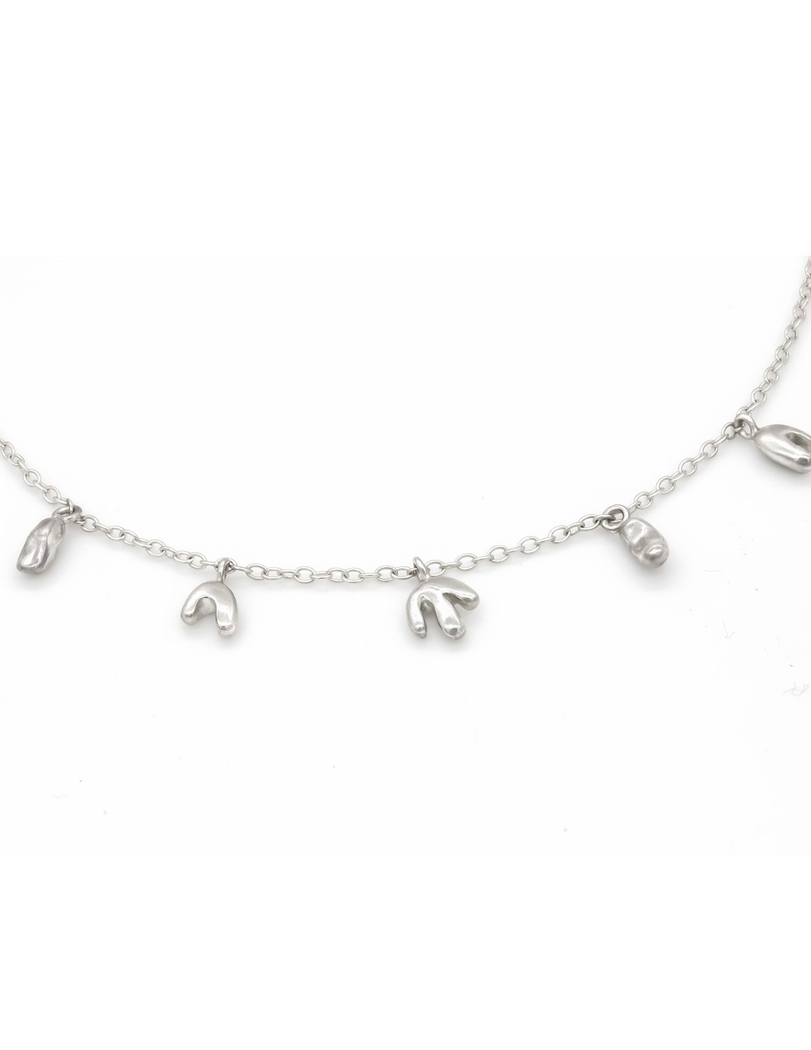 Kharys jewerly icicle charms organic shaped sterling silver necklace