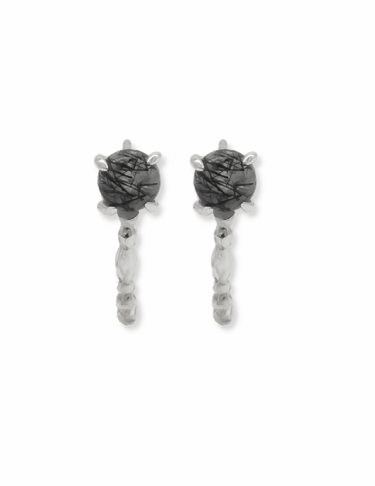 Half hoop snowball earrings