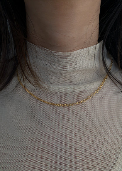 Kharys jewelry two tone double chain necklace in 18k gold vermeil