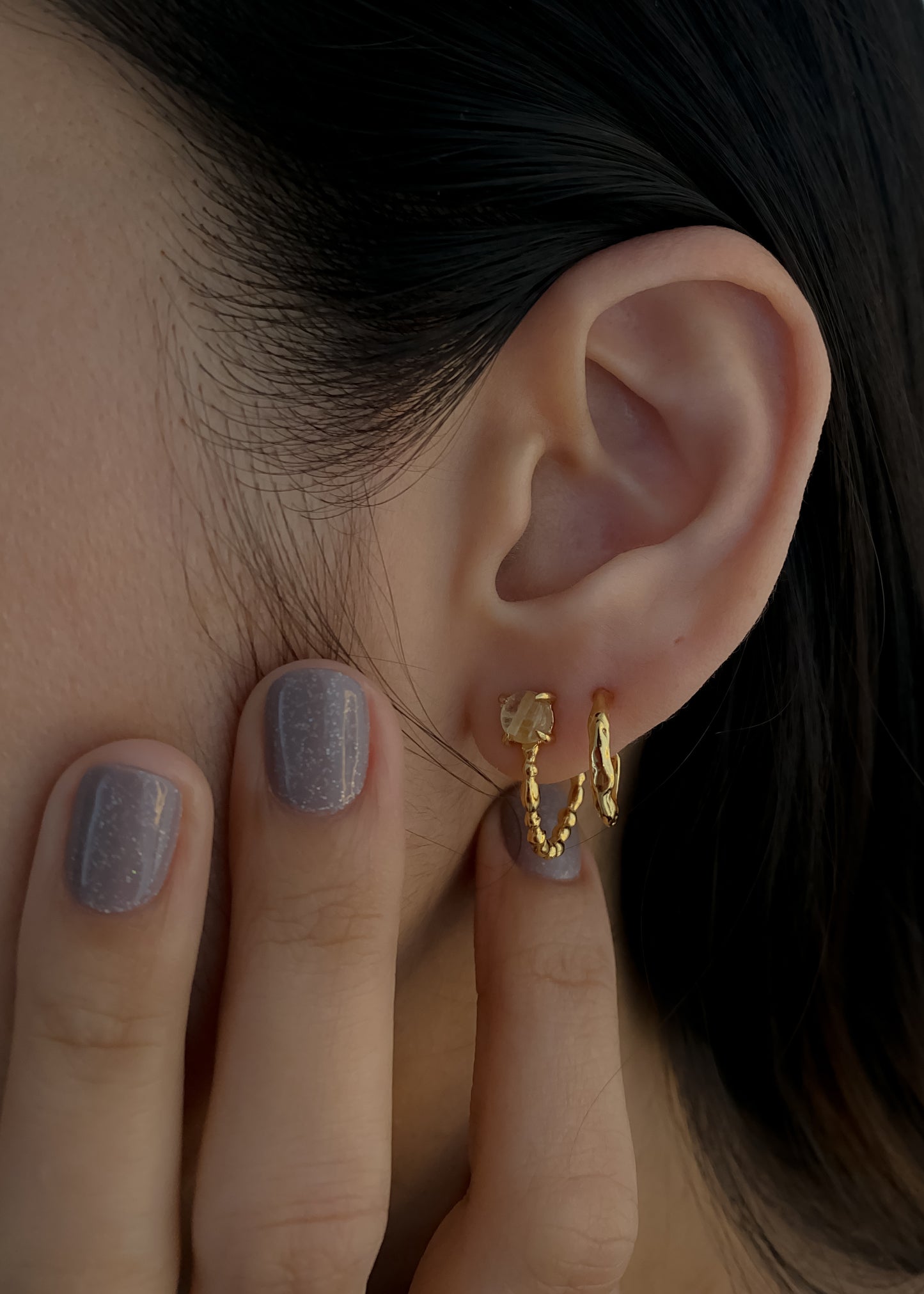 Wave hoop earrings