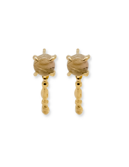 Half hoop snowball earrings